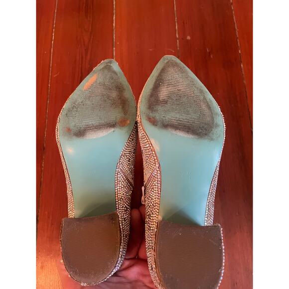 Betsey Johnson Silver Rhinestone Ankle Boots Sparkle Booties Women’s 7.5M - Picture 8 of 8